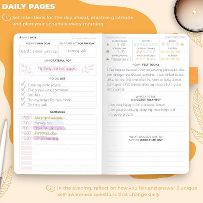 Clever Fox Self-Care Journal for Women, Daily Planner 5.8x8.3 Aquamarine