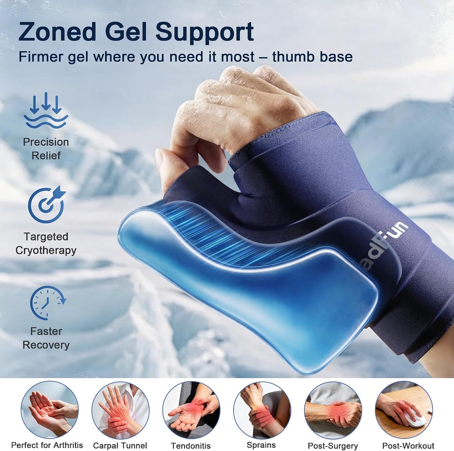 FadFun Ankle Ice Pack Wrap for Swelling,Cold/Hot Therapy Ice Socks for Feet,Reusable Gel Ice Compression Socks,for Soothe Plantar Fasciitis,Achilles Tendonitis,Sprained,Pain Relief,for Women & Men