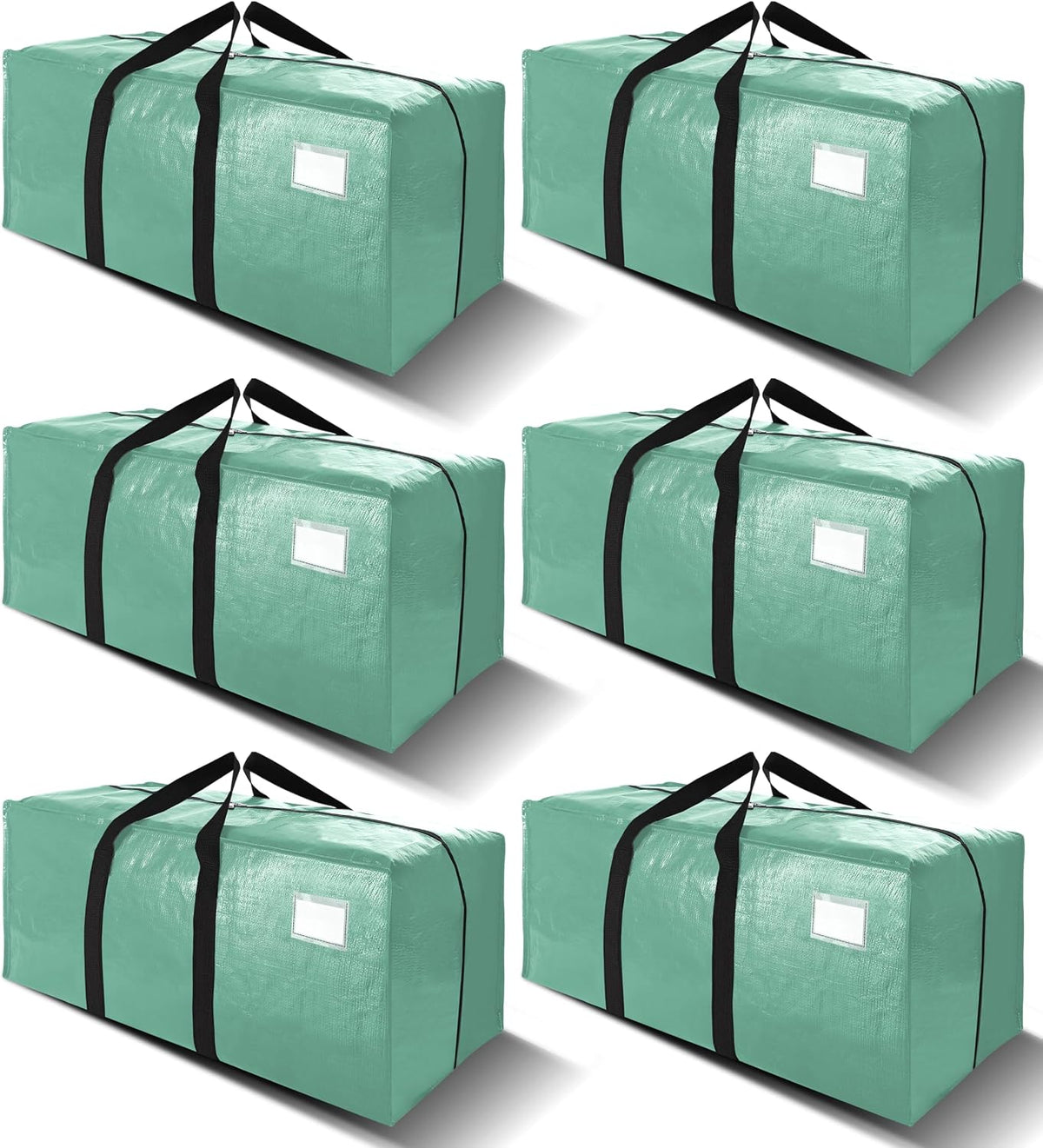 VELVETSURE Heavy Duty Extra Large Moving Bags W/Backpack Straps - Strong Handles & Zippers, Storage Totes For Space Saving, Fold Flat, Alternative to Box and Bin (Set of 6, Multicolor)