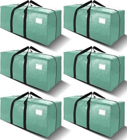 VELVETSURE Heavy Duty Extra Large Moving Bags W/Backpack Straps - Strong Handles & Zippers, Storage Totes For Space Saving, Fold Flat, Alternative to Box and Bin (Set of 6, Multicolor)