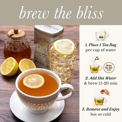 Wild Bliss Organic St Johns Wort Herbal Tea, Mood Balance, 20 Tea Bags
