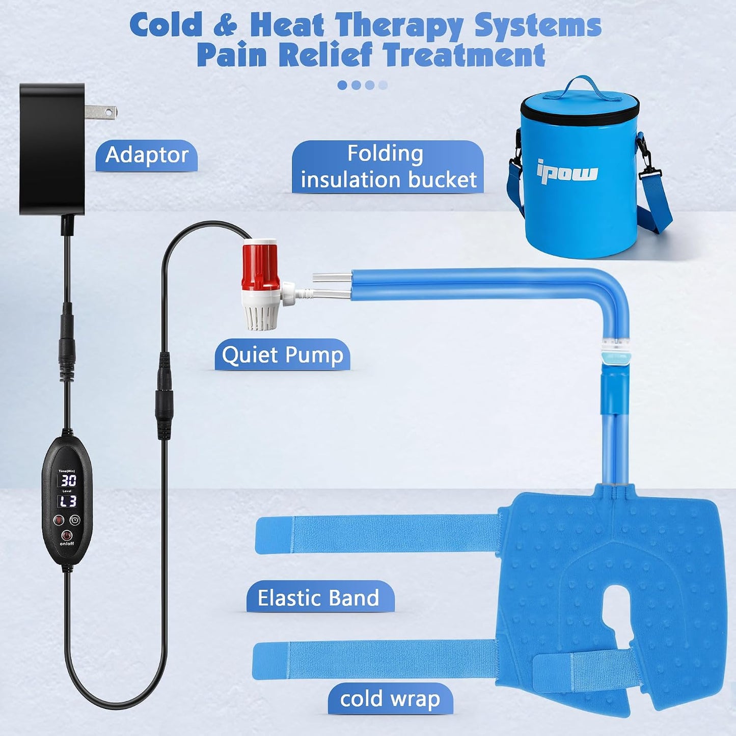 Ice Machine for Shoulder After Surgery, Portable Cold Therapy Machine for Shoulder, Ice Therapy for Recovery, Ideal for Sport Injuries, Pains Relief, Strain & Stiffness, Sprain Swelling