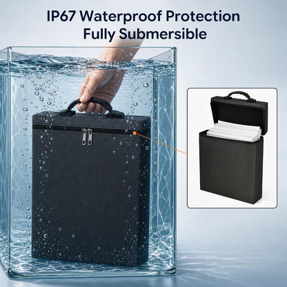 Fireproof Document Bag, Upgrade 6400℉Material Fireproof Money Bag with 2 Pockets, 12 Layer Heat Insulated, Fireproof Envelope Pouch for Important Documents, Files, Cash and A4 paper