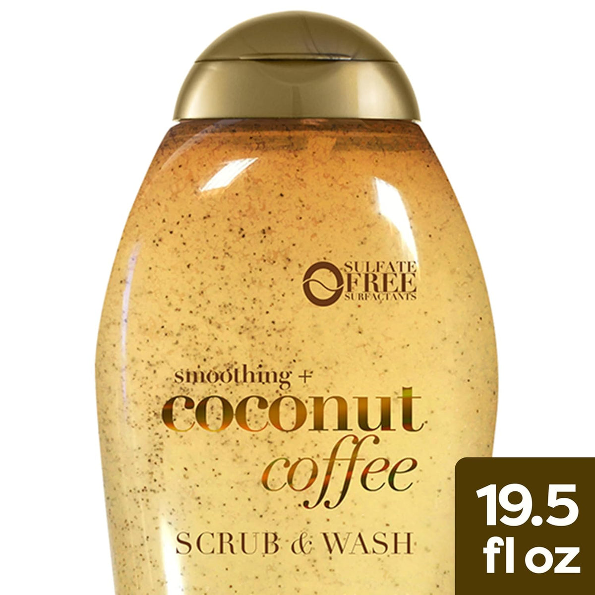 OGX Smoothing + Coconut Coffee Exfoliating Body Scrub with Arabica Coffee & Coconut Oil, Moisturizing Body Wash for Dry Skin, Paraben-Free with Sulfate-Free Surfactants, 19.5 Fl Oz, 2 Pack