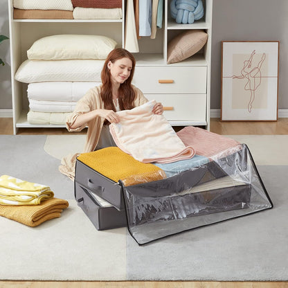 Lifewit 95L Under Bed Storage Container, Blanket Organizer, Gray