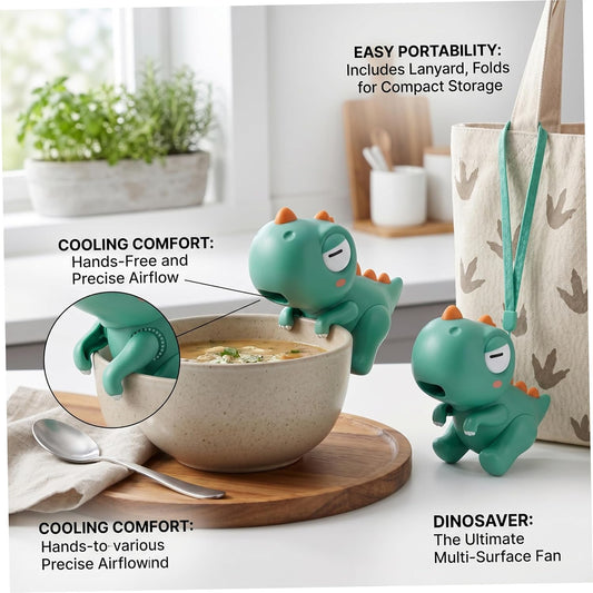 Mini Food Cooling Fan, 3-Speed Clip-On, USB Powered, Green
