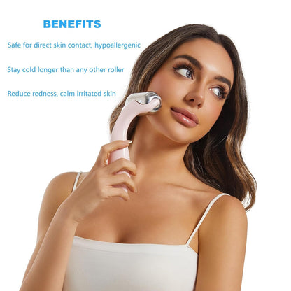 Greenstalk Ice Roller for Face & Eyes – Medical-Grade Stainless Steel Cooling Face Roller for Puffiness Relief, Dark Circles, Skincare Routine – Dual Cold & Warm Therapy, Ergonomic Design（1 unit）