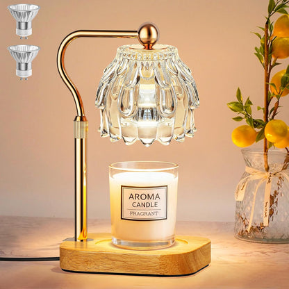 Candle Warmer Lamp with Timer - Flower Electric Wax Melter Warmer Adjustable Height for Jar Candles, Gift for Women, Mom, Christmas, Birthday,Home Decor