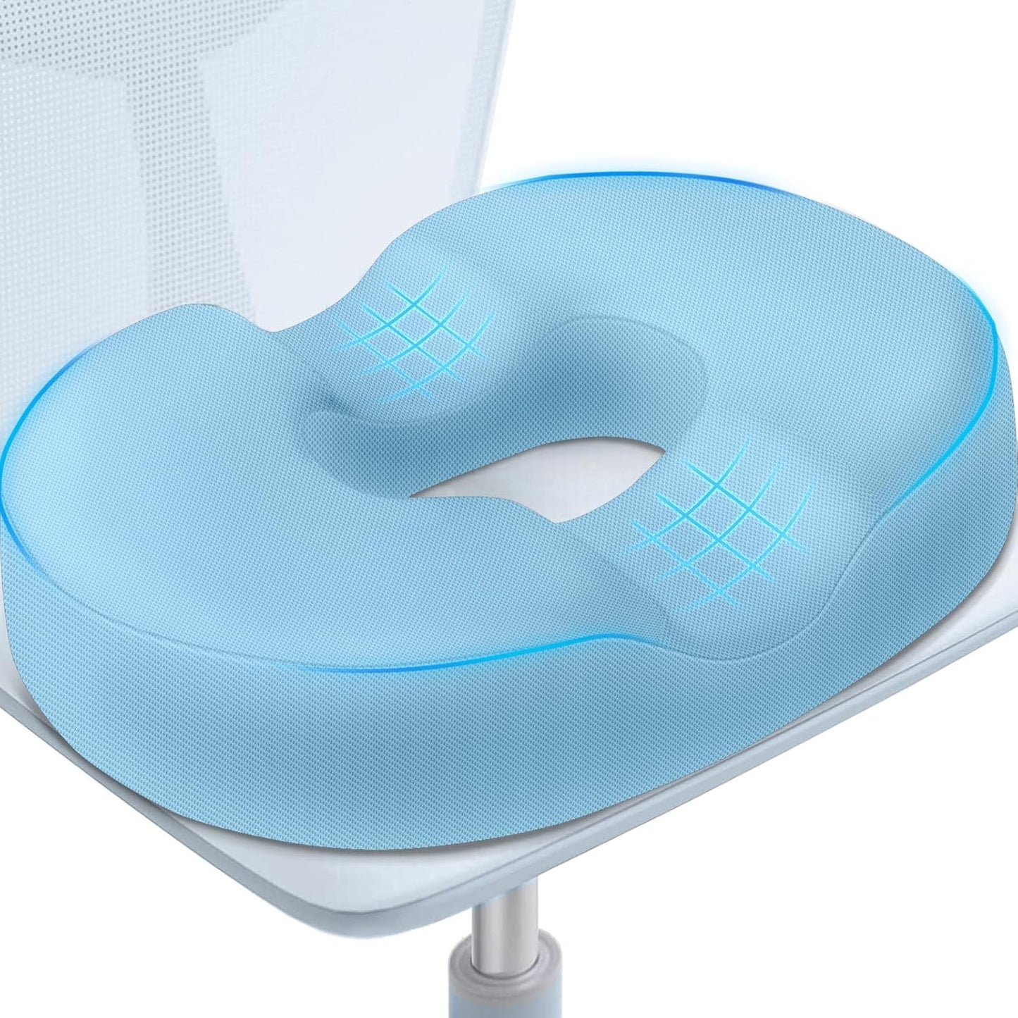 BlissTrends Donut Pillow Seat Cushion,Donut Chair Cushions for Postpartum Pregnancy & Hemorrhoids,Tailbone Pain Relief Cushion,Memory Foam Lifting Cushions for Office&Home Chairs (Black)