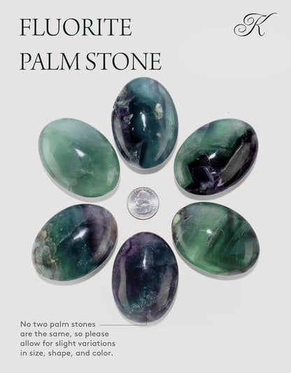 KALIFANO Palm Stone with Healing & Calming Effects - AAA+ Grade High Energy Worry Stone with Information Card - Reiki Crystal Used for Courage (Family Owned and Operated)