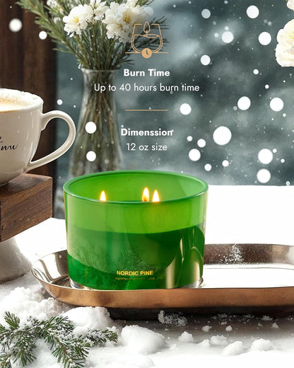 96NORTH Luxury Vanilla Soy Candles | Large 3 Wick Jar Candle | Up to 50 Hours Burning Time | 100% Natural Soy Wax | Relaxing Aromatherapy Aesthetic Candle | Housewarming Gift for Men and Women