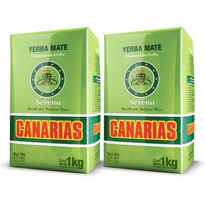 Canarias Serena Yerba Mate Herbal Uruguayan Loose Leaf Tea 1 kg Pack of 2