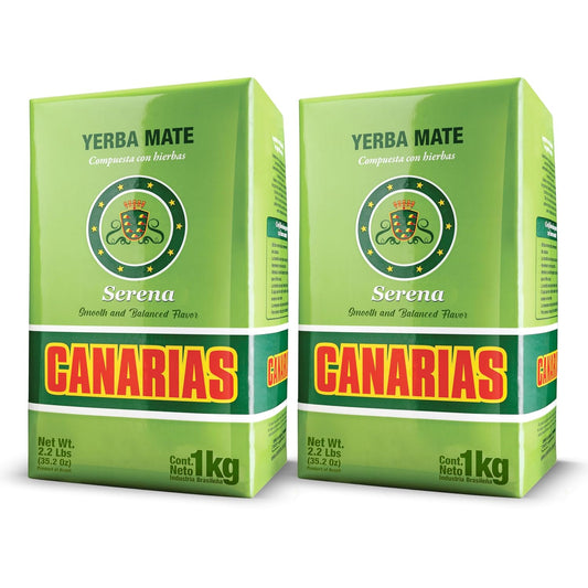 Canarias Serena Yerba Mate Herbal Uruguayan Loose Leaf Tea 1 kg Pack of 2