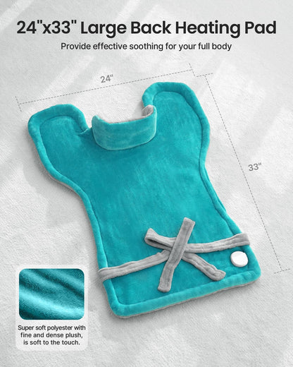 RENPHO Fathers Day Dad Gifts, Electric Heating Pad - 6 Heat Levels for Neck Shoulder and Back, Birthday Gifts for Women Men, Weighted Pad for Snug Fit, ETL Certified, FSA Eligible, 24"x33" Gray