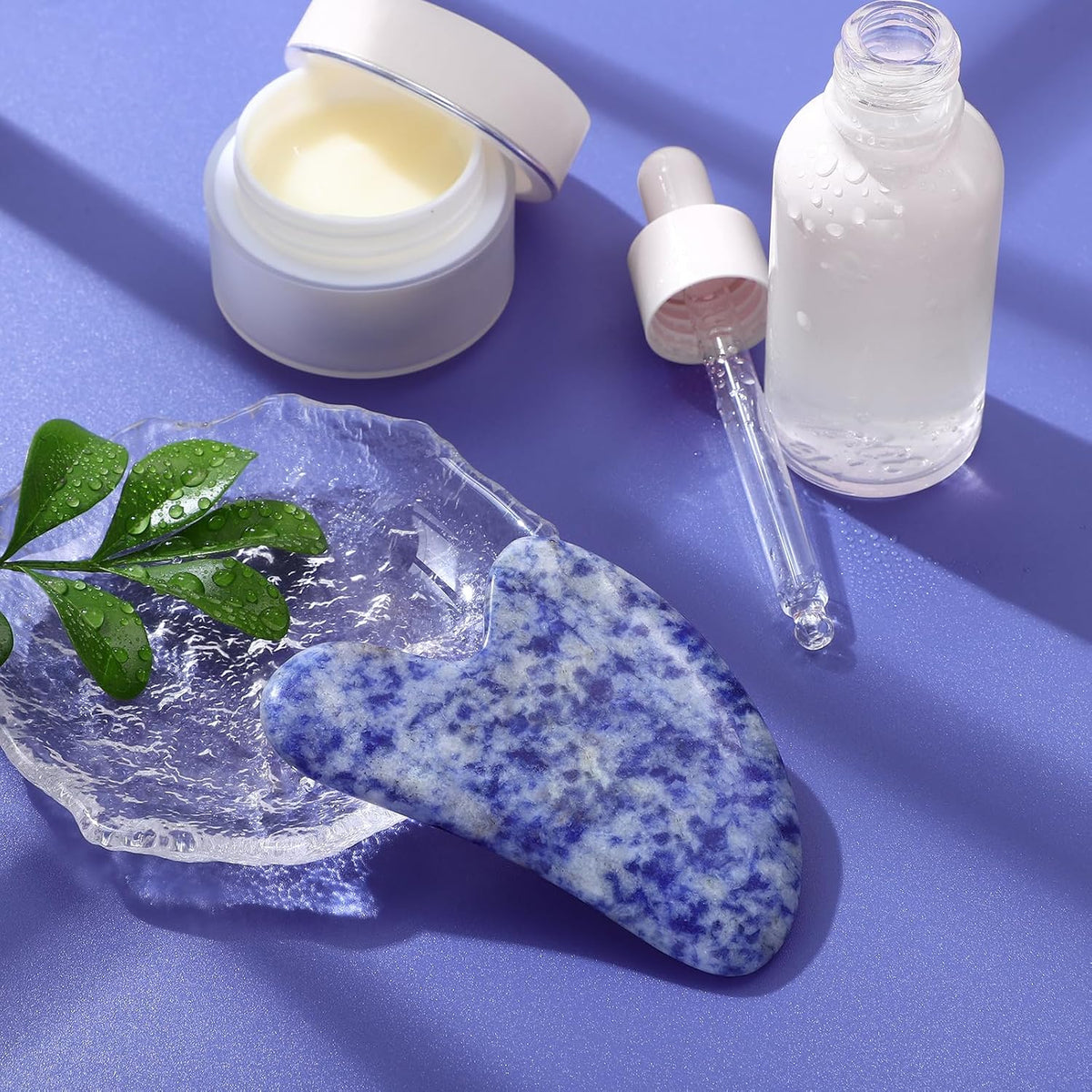 rosenice Gua Sha Facial Tools Guasha Tool Gua Sha Jade Stone Manual Massage Sticks for Jawline Sculpting and Puffiness Reducing for Face Body Tensions Reduce Festive Gifts