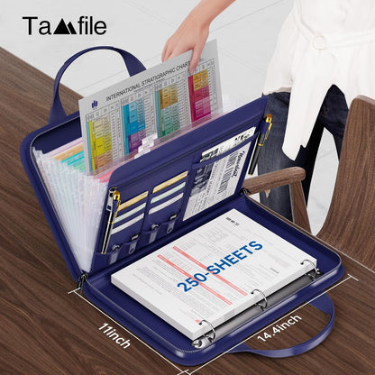 Tamfile Fireproof Accordion File Folder with Handle, Document Organizer