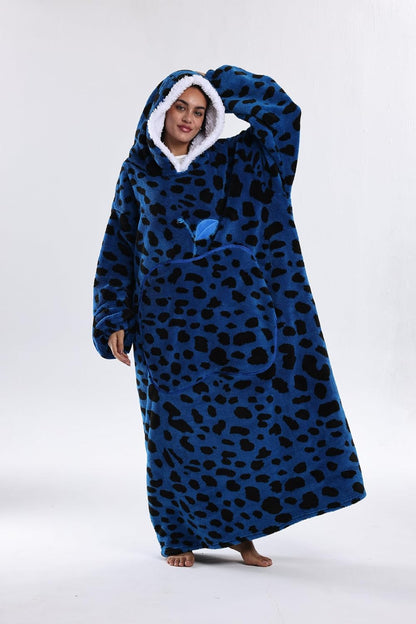 Capecage Blanket Hoodie, Long Hooded Blanket Sweatshirt as Birthday Gifts for Women Men, Long Wearable Blanket for Women Men.