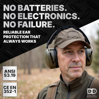 DECIBEL DEFENSE Professional Safety Ear Muffs 37dB NRR - The HIGHEST Rated & MOST COMFORTABLE Ear Protection for Shooting & Industrial Use - THE BEST HEARING PROTECTION...GUARANTEED (BLACK)