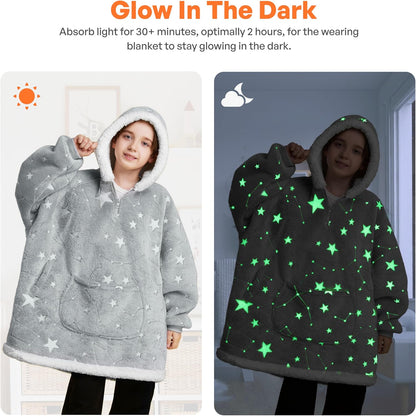 Giggling Getup Wearable Blanket Hoodie for Adults Gifts for Teen Girls Sister Women Sherpa Fleece Printed Hooded Blanket Sweatshirt Warm Cozy with Pocket & Sleeves Beige Cat
