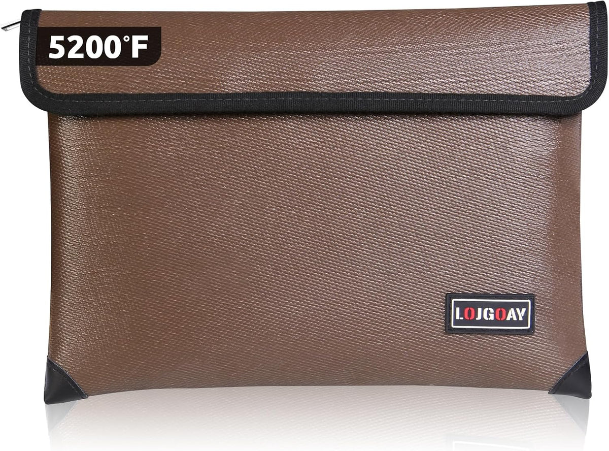 Fireproof Document Bag - with 5200°F Heat Insulated, Waterproof Fireproof Bag with Zipper, 8 Layers of Functional Materials, Fireproof Money Bag for Cash/Documents/Valuables, Fire bag 11"x7.7"