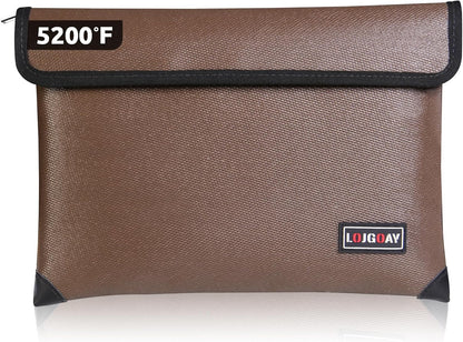 Fireproof Document Bag - with 5200°F Heat Insulated, Waterproof Fireproof Bag with Zipper, 8 Layers of Functional Materials, Fireproof Money Bag for Cash/Documents/Valuables, Fire bag 11"x7.7"
