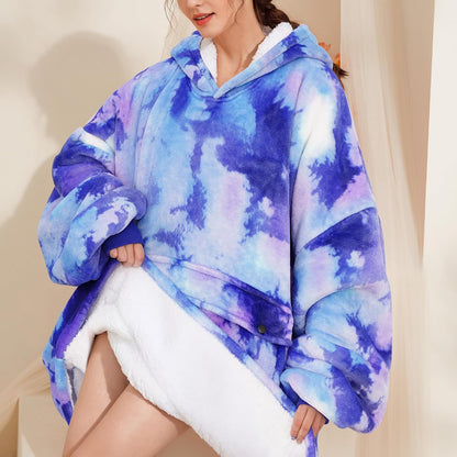 Narecte Cozy Oversized Blanket Hoodie Wearable Blanket Adults Soft Hooded Blanket Hoodie Birthday Gifts for Women Christmas - Colors B