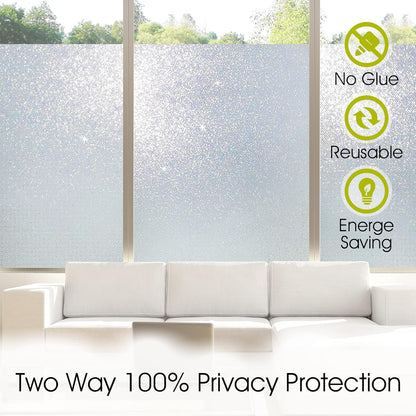 KESPEN Total Blackout Window Film Privacy Static Cling 100% Light Blocking Room Darkening Window Cover Heat Control Anti-UV Glass Sticker Window Tint for Home with Grid Line, 17.5 Inch X 6.5 Feet