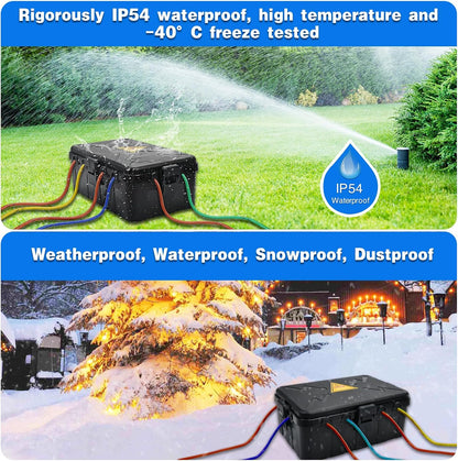 Hrensaw Large Outdoor Electrical Box Waterproof(12.5x8.5x5inch),IP54 Waterproof Outdoor Outlet Covers,Weatherproof Extension Cord Covers Protect Outlet,Plug,Timer,Power Strip,Holiday Light,Black