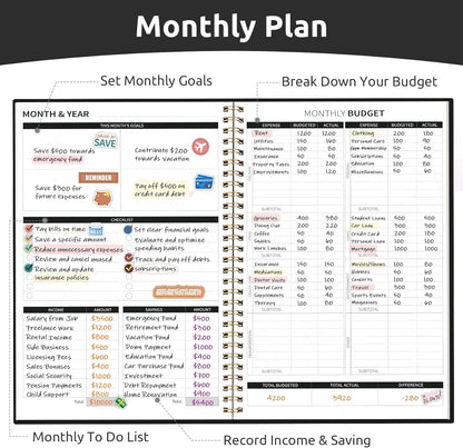 Budget Planner - Monthly Budget Book with Expense Tracker Notebook, Undated Bill Organizer & Finance Planner to Take Control of Your Money, Account Book to Manage Your Finances-Pink