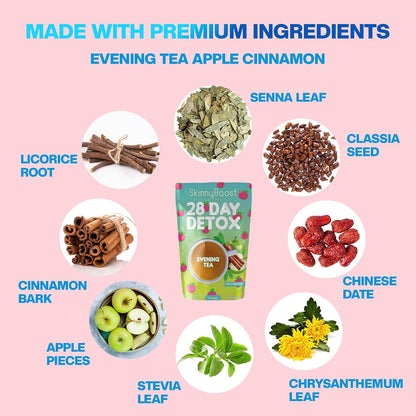 Skinny Boost Evening Detox Tea-APPLE CINNAMON -14 Tea Bags Total