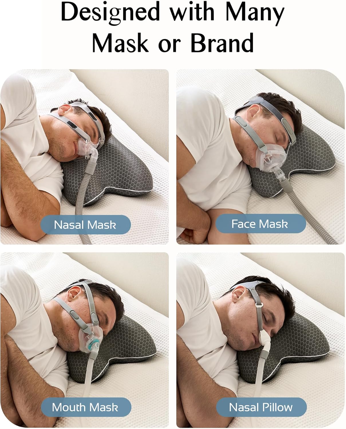 HSA/FSA Camping Pillow Memory Foam CPAP Pillows, Small Travel Pillow for All CPAP Users with Cooling & Washable Cover, Packable Neck Pillow for Backpacking Camping Hotel