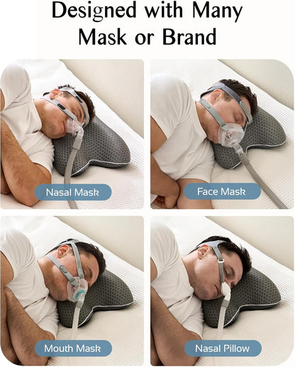 HSA/FSA Camping Pillow Memory Foam CPAP Pillows, Small Travel Pillow for All CPAP Users with Cooling & Washable Cover, Packable Neck Pillow for Backpacking Camping Hotel