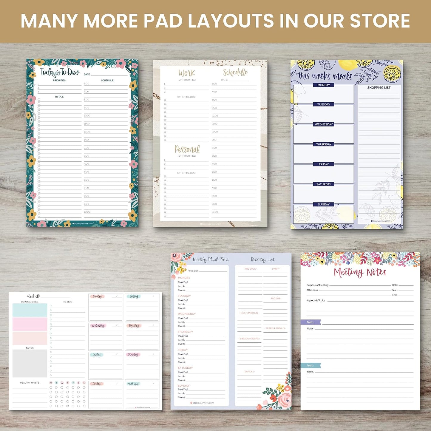 bloom daily planners Horizontal Weekly To Do List Notepad with 60 Undated Sheets - Weekly Desk Planner or Chore Pad with Priorities & Habit Tracker - 8.5” x 11” - Pastel