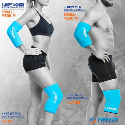 FreezeSleeve Ice & Heat Therapy Sleeve- Reusable, Flexible Gel Hot/Cold Pack, 360 Coverage for Knee, Elbow, Ankle, Wrist- Blue Camo, Large