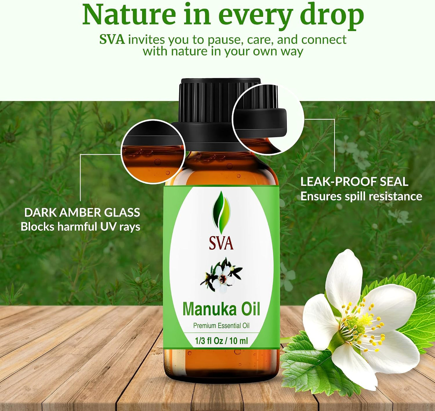 SVA Lavender Essential Oil 4 Fl Oz – for Diffuser, Skin & Hair Care – Ideal for Massage & DIY Blends – with Dropper