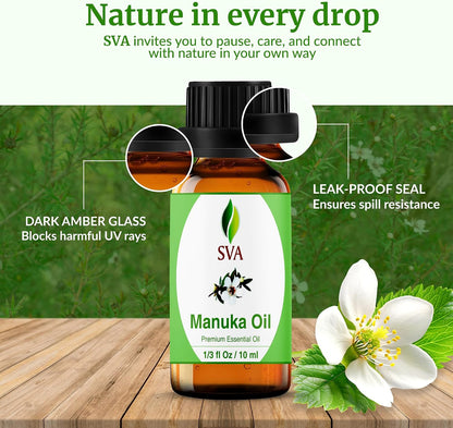 SVA Lavender Essential Oil 4 Fl Oz – for Diffuser, Skin & Hair Care – Ideal for Massage & DIY Blends – with Dropper