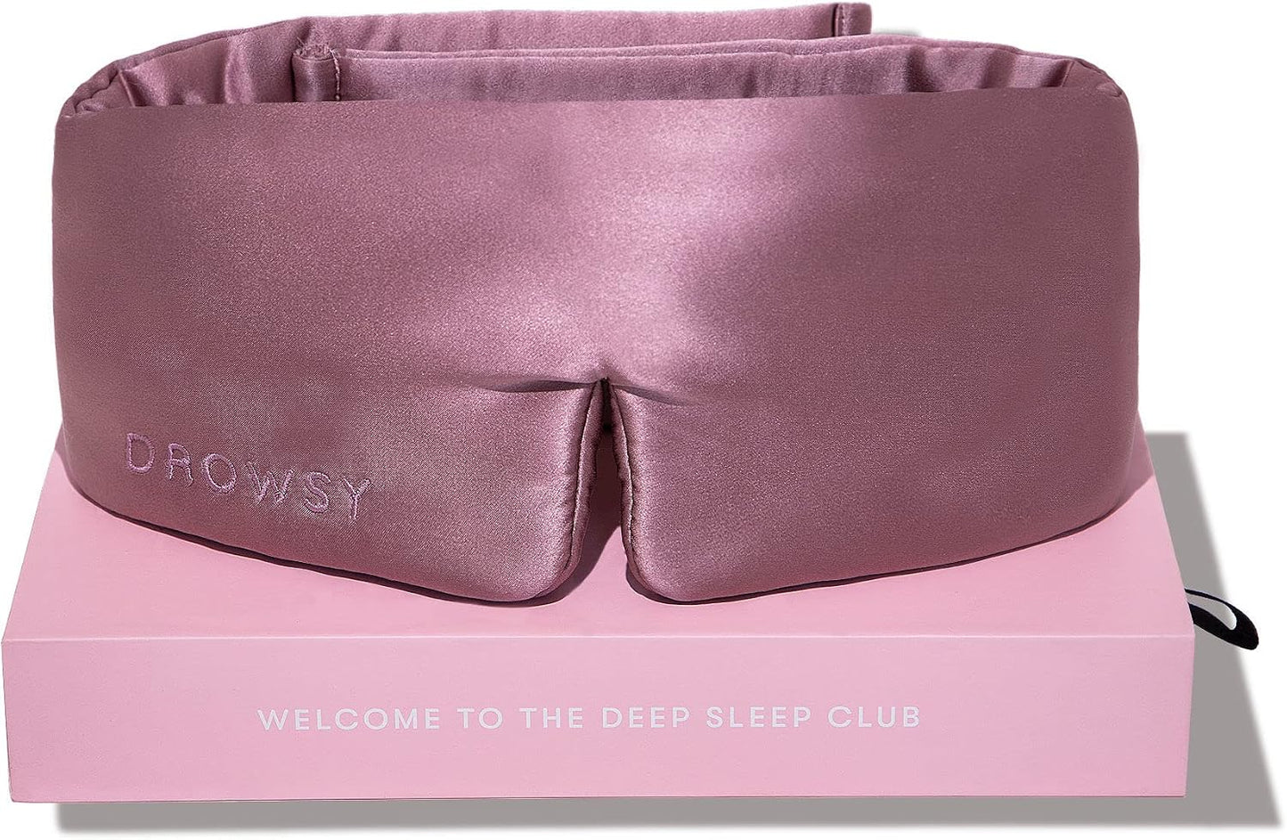 DROWSY Silk Sleep Mask - Face-Hugging, Padded Cocoon for Luxury Sleep in Total Darkness - 100% Pure Mulberry Silk (Black Jade)