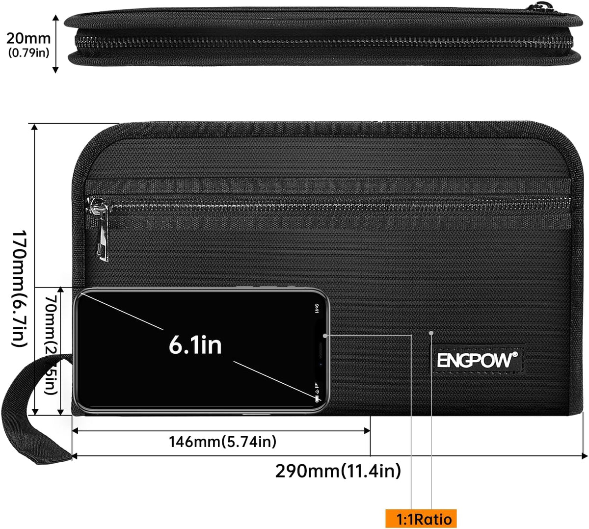ENGPOW Receipt Coupon Organizer, Fireproof 13 Pockets Accordian Folder