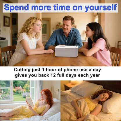 Timed Lock Box - Unplug from Cell Phones, Video Games, Socials, Snacks, Distractions - Time Locking Container - 30 Days Max Timer - Be More Present, Productive & Focused - Gray