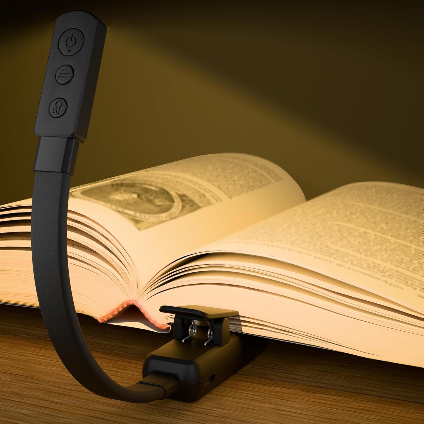 Book Lights for Reading at Night,Reading Light,Clip-On Led Reading Light with 3 Colors & Stepless Dimming,Portable and Ultra-Lightweight with Long Runtime (White)