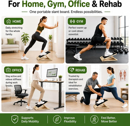 MUCITAGF Professional Slant Board, Adjustable Incline Board and Calf Stretcher, Slant Board for Calf Stretching, Calf Stretch Board