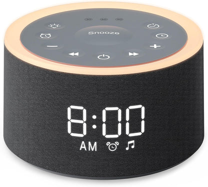 Dreamegg D1+ Sound Machine & Alarm Clock - Sound Machine for Sleep, White Noise Machine with 29 Soothing Sounds, Night Light, 0-100% Dimmable, White Noise Alarm Clock for Bedrooms Adults Baby