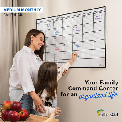 Large Dry Erase Calendar for Wall 36x48, Big Classroom Giant Month, Undated Reusable Family Monthly, Rolled Whiteboard White Board, Calendar Dry Erase Planner for Wall Erasable Large Office 48x36