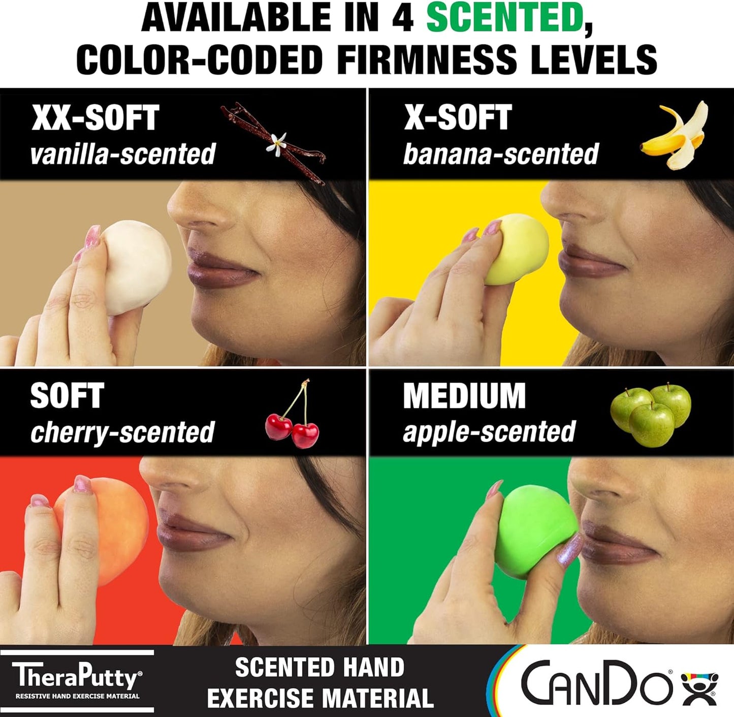CanDo TheraPutty Scented Hand Exercise Putty for Rehabilitation, Exercises, Hand Therapy, Occupational Therapy, Cherry Red Soft 5lb