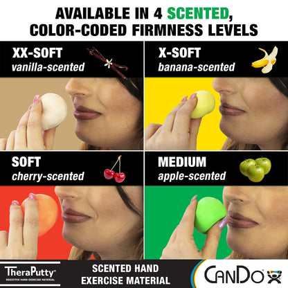 CanDo TheraPutty Scented Hand Exercise Putty For Rehabilitation, Exercises, Hand Therapy, Occupational Therapy, Banana Yellow X-Soft 1lb