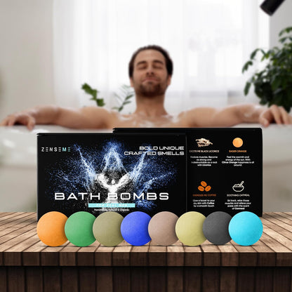 Bath Bombs for Men - Gift Set of 18 Square Shaped Handmade Natural Bath Bombs of 2.5 oz w/Essential Oils, Unique Manly Scents, for Boyfriend, Husband, Father - 18 Pack Square