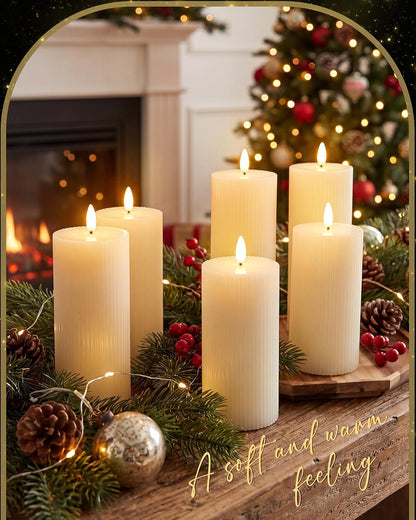 VIHOSE 12 Pack White Flameless Candles Set with Remote and Timer Flickering Flameless Battery Candles Flat Top LED Pillar for Wedding Outdoor Home Festival Decoration(D 3'' H 4'' 5'' 6'')