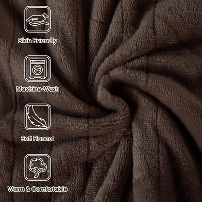 Tefici Heated Blanket Throw 50"x60", Ultra Soft 2-Layer Flannel Electric Blanket, for Home Office Sofa,3 Heat Settings, 4H Auto Off, ETL FCC Certified, Overheat Protection, Machine Washable, Camel