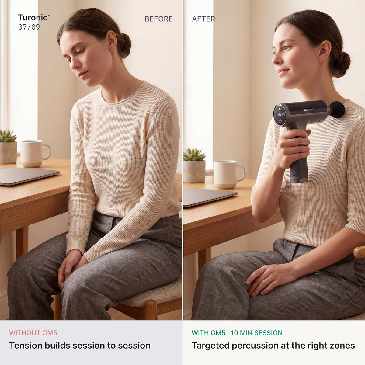 Turonic Professional Handheld Massage Gun - Deep Tissue Percussion Massager