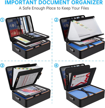 ENGPOW Fireproof File Organizer Bag with 13 Pockets Accordion File Folder